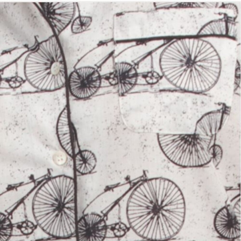 NWT CRAFTED BY MAHOGANY Cream/Black 2pc Cotton Bicycle Shorty Pajama Set - Picture 4 of 5